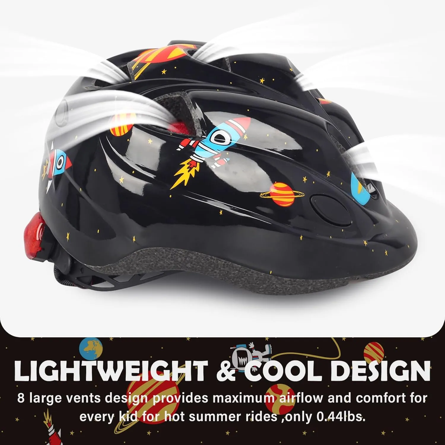 Toddler Bike Helmet, Adjustable Boys Girl Helmets from Baby to Children(Age 1-8), Multi Sports for Bicycle unnoticeable antenna meteorology convey Skate Scooter with LED Light Kids 
