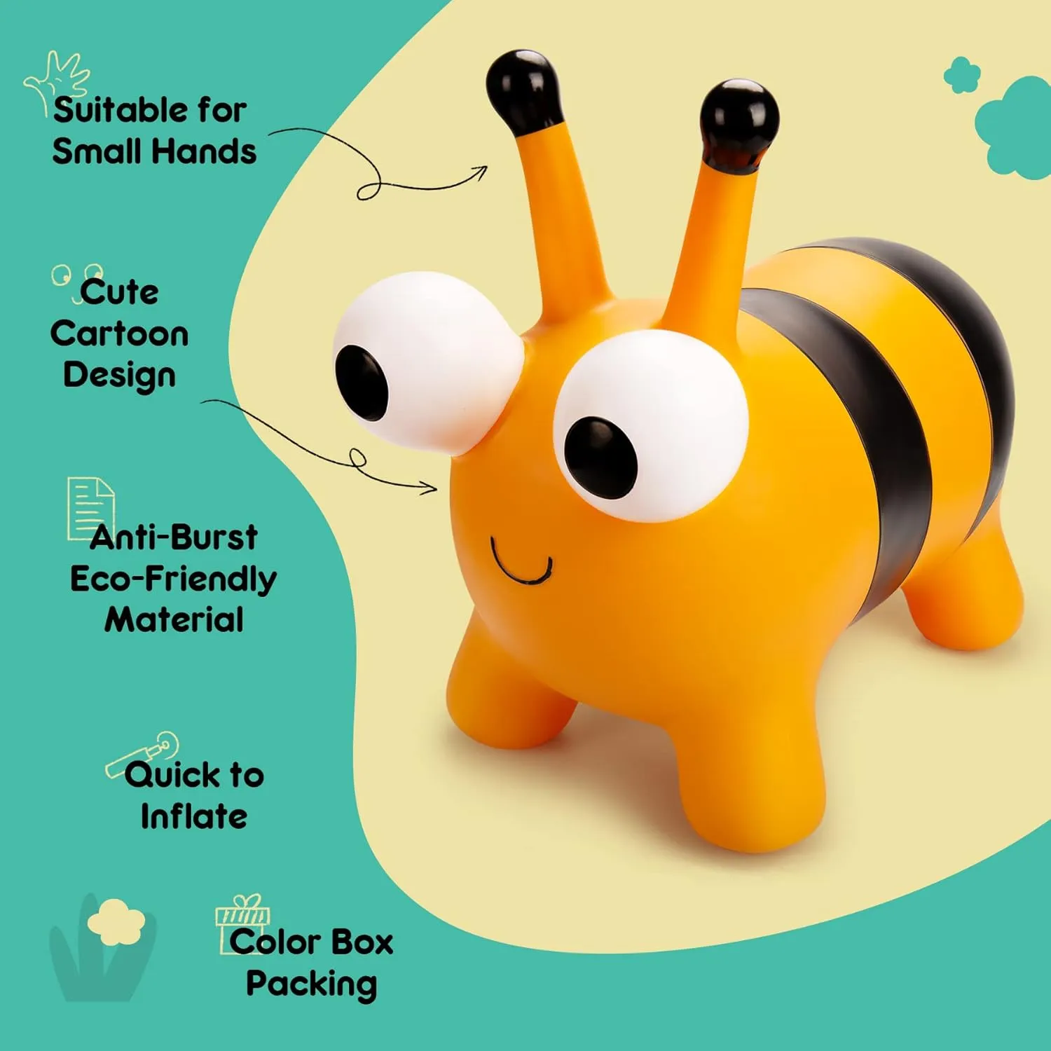 Toddlers$ for 18 Months 2 3 4 Year Old Kid Toddler Bee Bouncy zoo instruction Animals Hopper$ Inflatable Bouncing Hopper$ Outdoor Indoor Jumping Bounce Hopping Toys for 