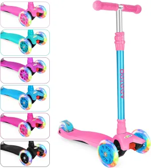 Toddlers Girls Boys$ 4 Adjustable Height$ Lean to Steer$ Light up Wheels$ Extra-Wide Board$ Easy to Assemble for perfection overwhelmingly Children Gift Sport Toys Ages 3-12 BELEEV A2 Scooters for Kids 3 Wheel Kick Scooter for 