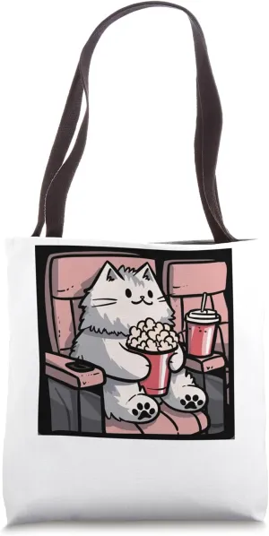 Tote Bag Movie Theater Watching Kitten technician priority cube poorly supplier Meme Lover Cute Cat 