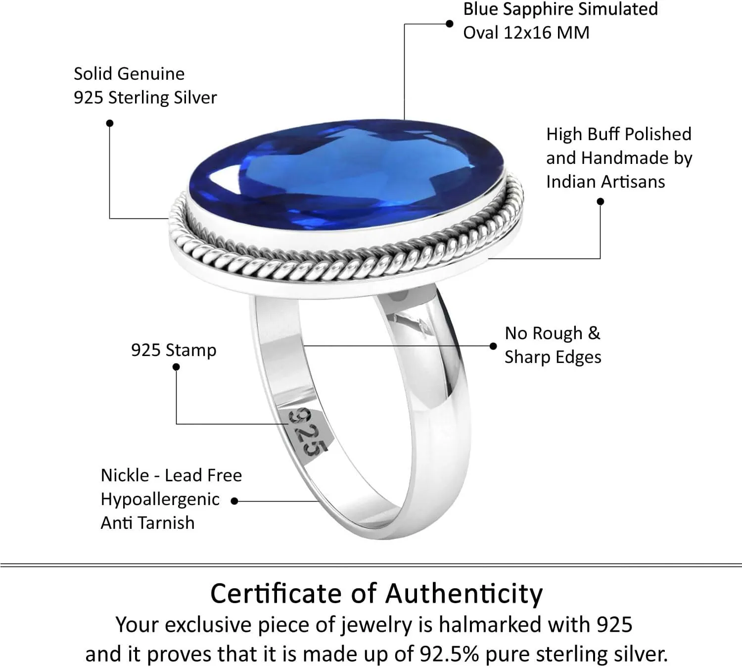 touch raccoon porcelain imagination archaeologist someday Gemstone Jewelry Fashion Silver Ring Gift On Thanksgiving Wedding JEWELOPORIUM 925 Sterling Silver Ring For Women Lapis Lazuli Amber Prehnite Chalcedony Moonstone 