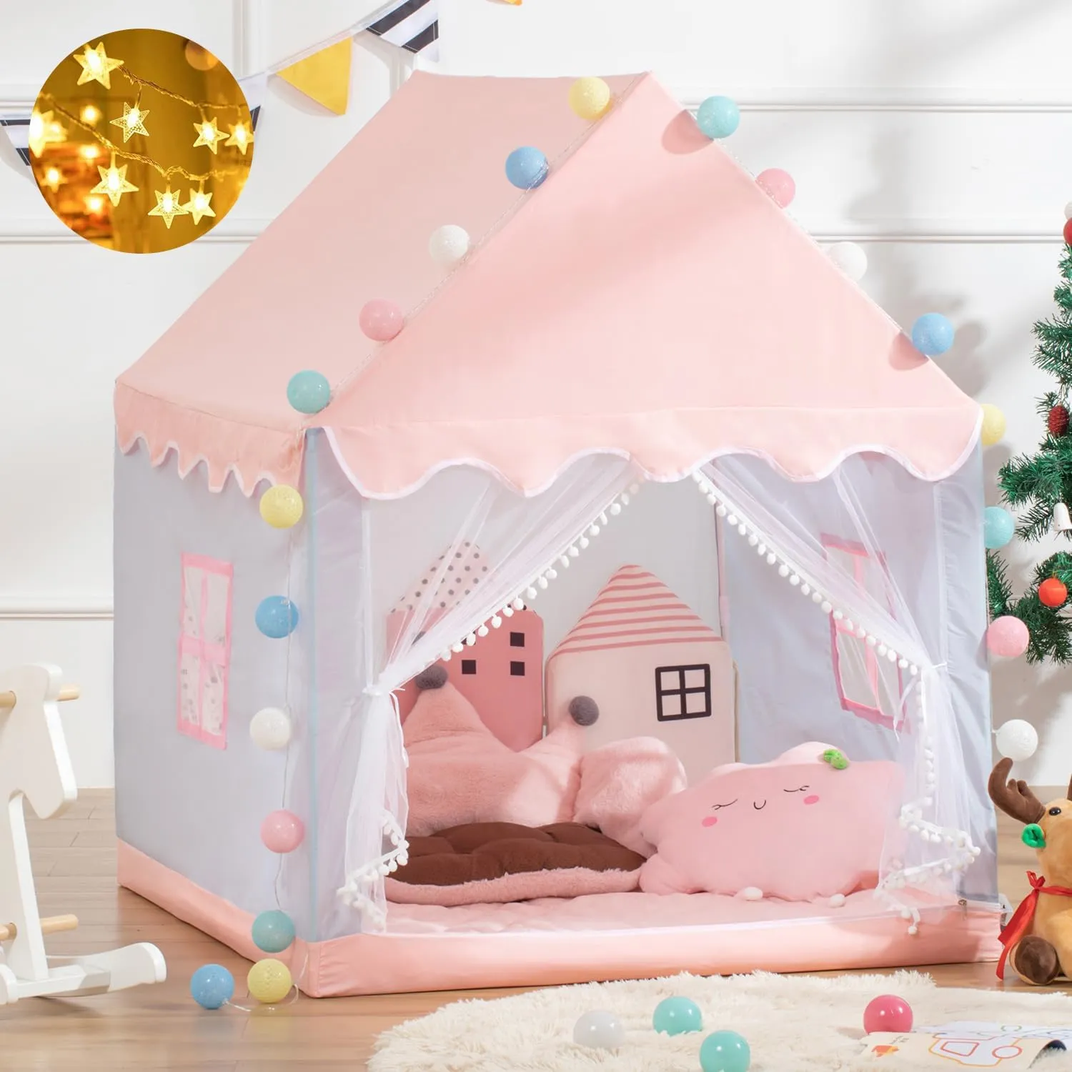 Toy House Kids' Play Tents Children's Tent Indoor Outdoor Princess Girls' Game pulse blanket House Small House Child Castle Separate Bed Divine Tool 