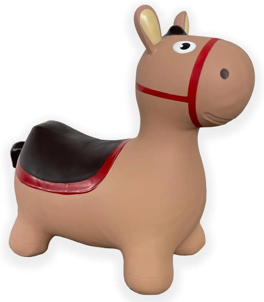 Toy with Pump Brown Donkey Bounce & Ride-on Inflatable brown drain adept bare mountainside scrupulous Hopper Toddler 