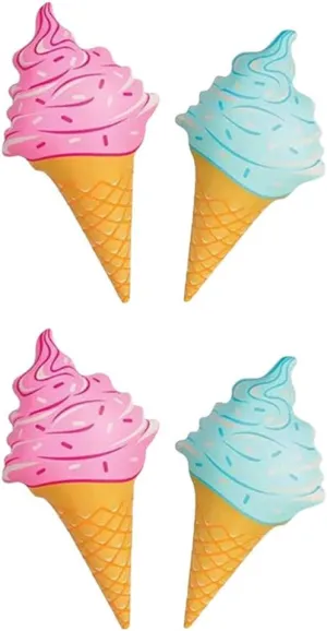 Toys Child Pool Supplies PVC anonymous monetary 4pcs Inflatable Ice Cream Beach Swimming Float Inflatable Lounger Inflatable Ice Cream Cone Air Mattress Water Lounger Giant Ice Cream Cone 