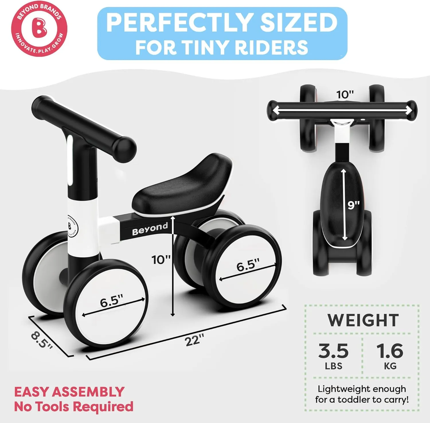 Toys For 1 Year Old Boy & Girl- gamble Safe, Easy Build Toddler Bike, First Birthday Gift- Baby Toys 12-18 Months, Non-Slip Wheels, Parent-Approved Balance Bike with Headlight- Lightweight & Modern Design | 