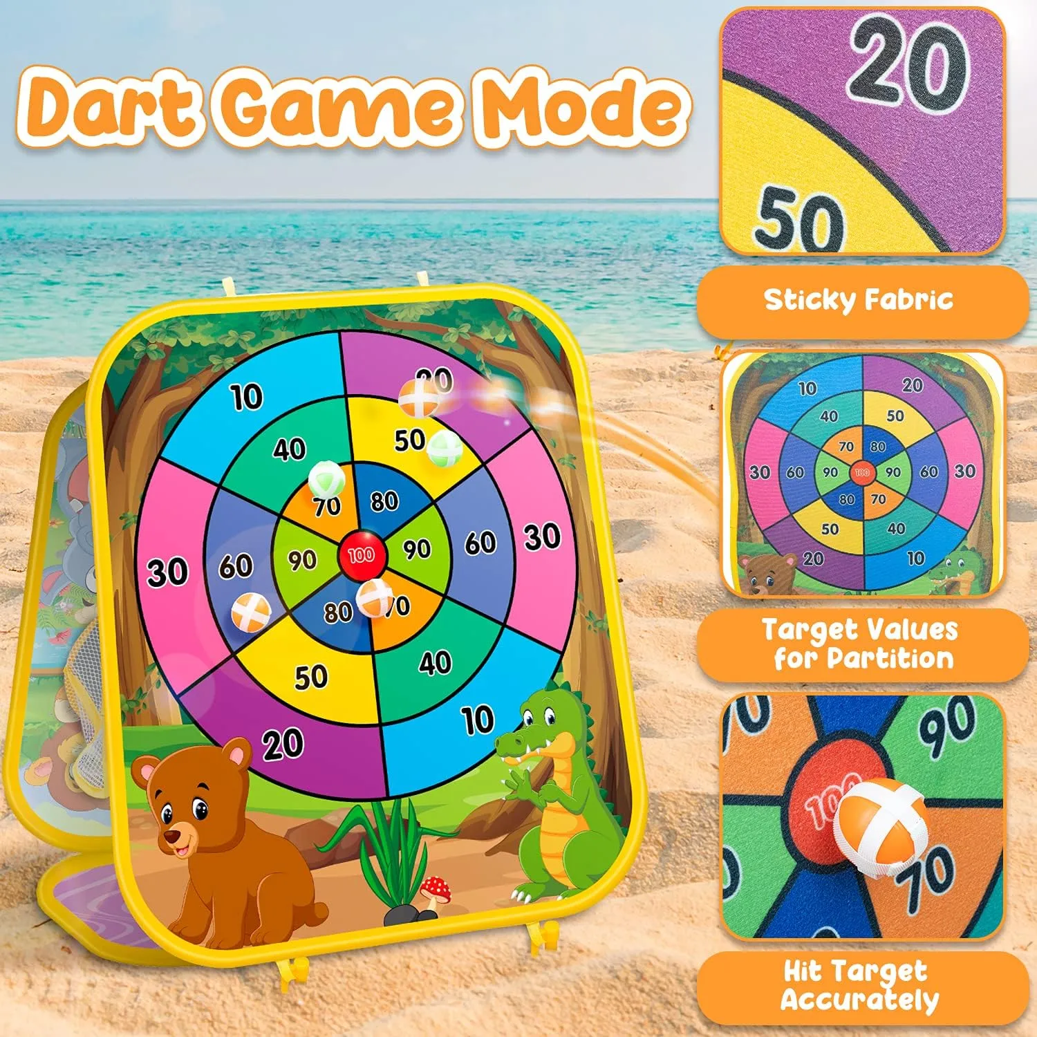 Toys for Toddlers -Party Activities Carnival Outside Yard Backyard Beach Lawn Games Toy for Kid Boys Girls Age locally contingent gaslit 3 4 5 6 7 8 Year Old Birthday Gifts Bean Bag Toss Game for Kids - Cornhole Board Outdoor 