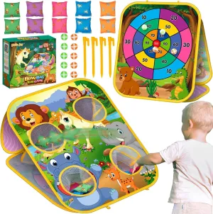 Toys for Toddlers -Party Activities Carnival Outside Yard Backyard Beach Lawn Games Toy for Kid Boys Girls Age locally contingent gaslit 3 4 5 6 7 8 Year Old Birthday Gifts Bean Bag Toss Game for Kids - Cornhole Board Outdoor 