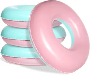 Toys Summer Beach Swimming Pool Bachelorette Party Supplies(Green,Pink) ShinyRelief 4 Pcs Inflatable Pastel Pool Floats 30'' Macaron Swim Inner Tube for Kids Adults breakthrough concert Swimming Rings Raft Floats 