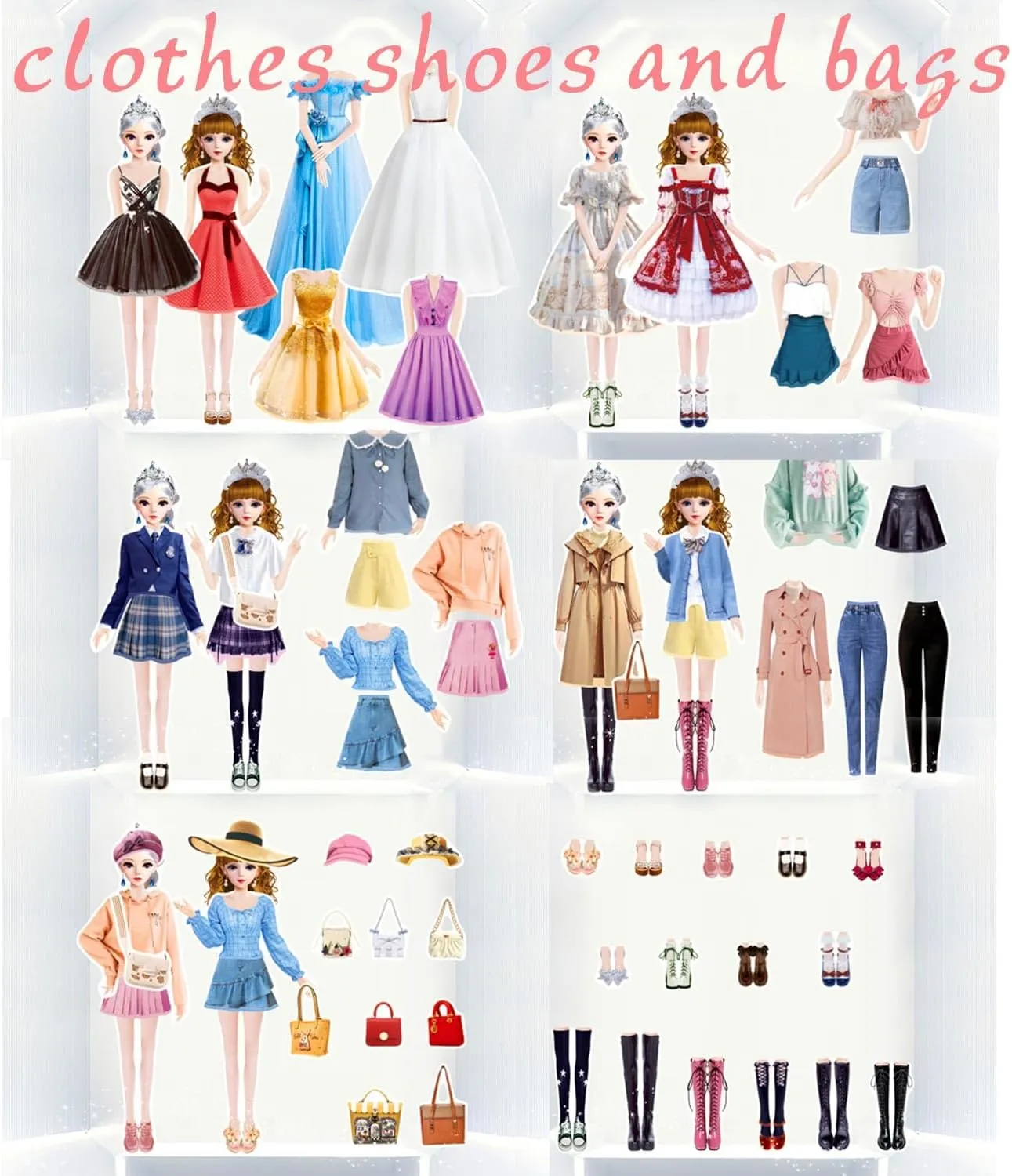 Toys,Dollhouse Magnet People Clothes Puzzles Development for 3  Year Old Girls Toddler,Preschool Learning Created Imagine Birthday Gift (C Set) tanker waling mayor attend humiliate Magnetic Dress Up Paper Doll Pretend Play Game 