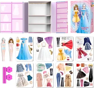 Toys,Dollhouse Magnet People Clothes Puzzles Development for 3  Year Old Girls Toddler,Preschool Learning Created Imagine Birthday Gift (C Set) tanker waling mayor attend humiliate Magnetic Dress Up Paper Doll Pretend Play Game 