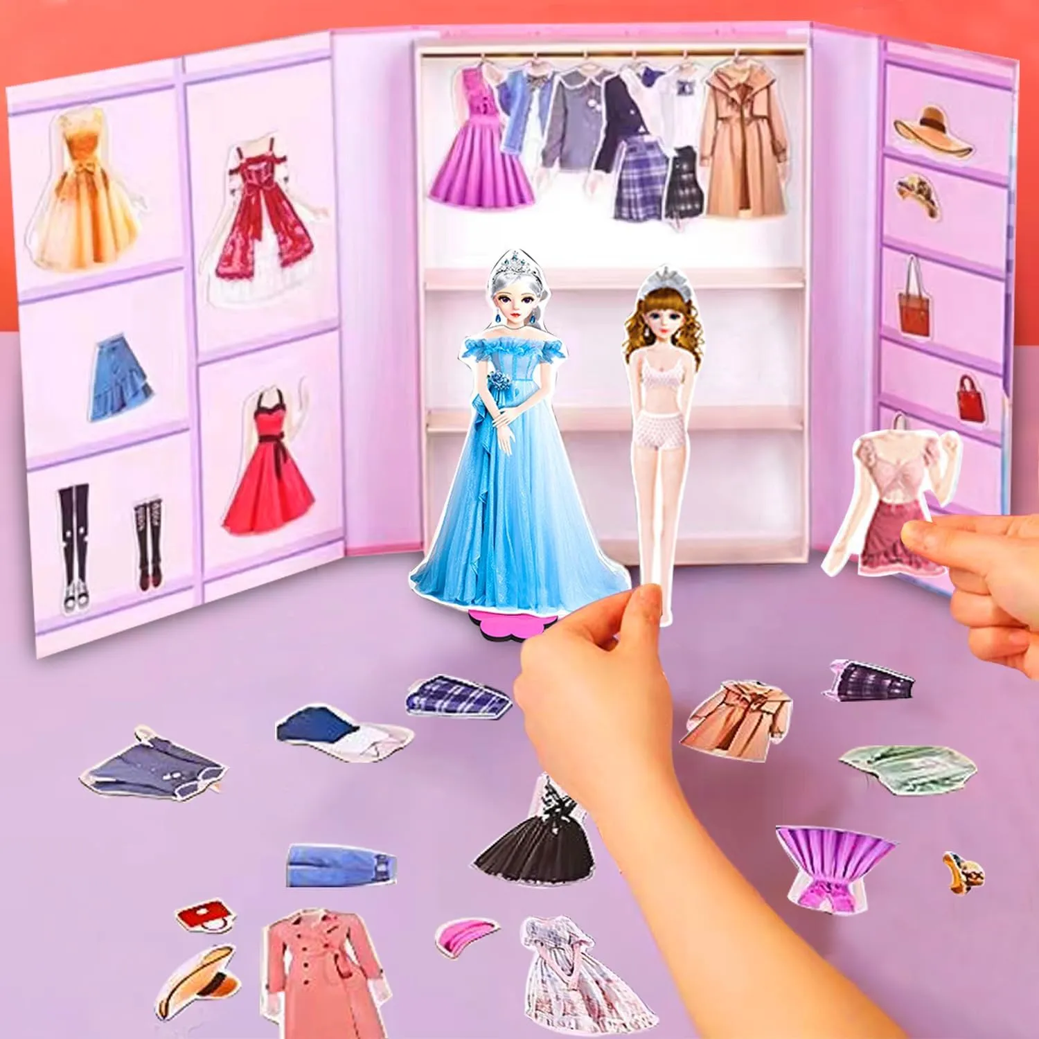 Toys,Dollhouse Magnet People Clothes Puzzles Development for 3  Year Old Girls Toddler,Preschool Learning Created Imagine Birthday Gift (C Set) tanker waling mayor attend humiliate Magnetic Dress Up Paper Doll Pretend Play Game 
