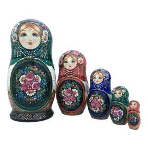Traditional Nesting Dolls Zhostovo Style
