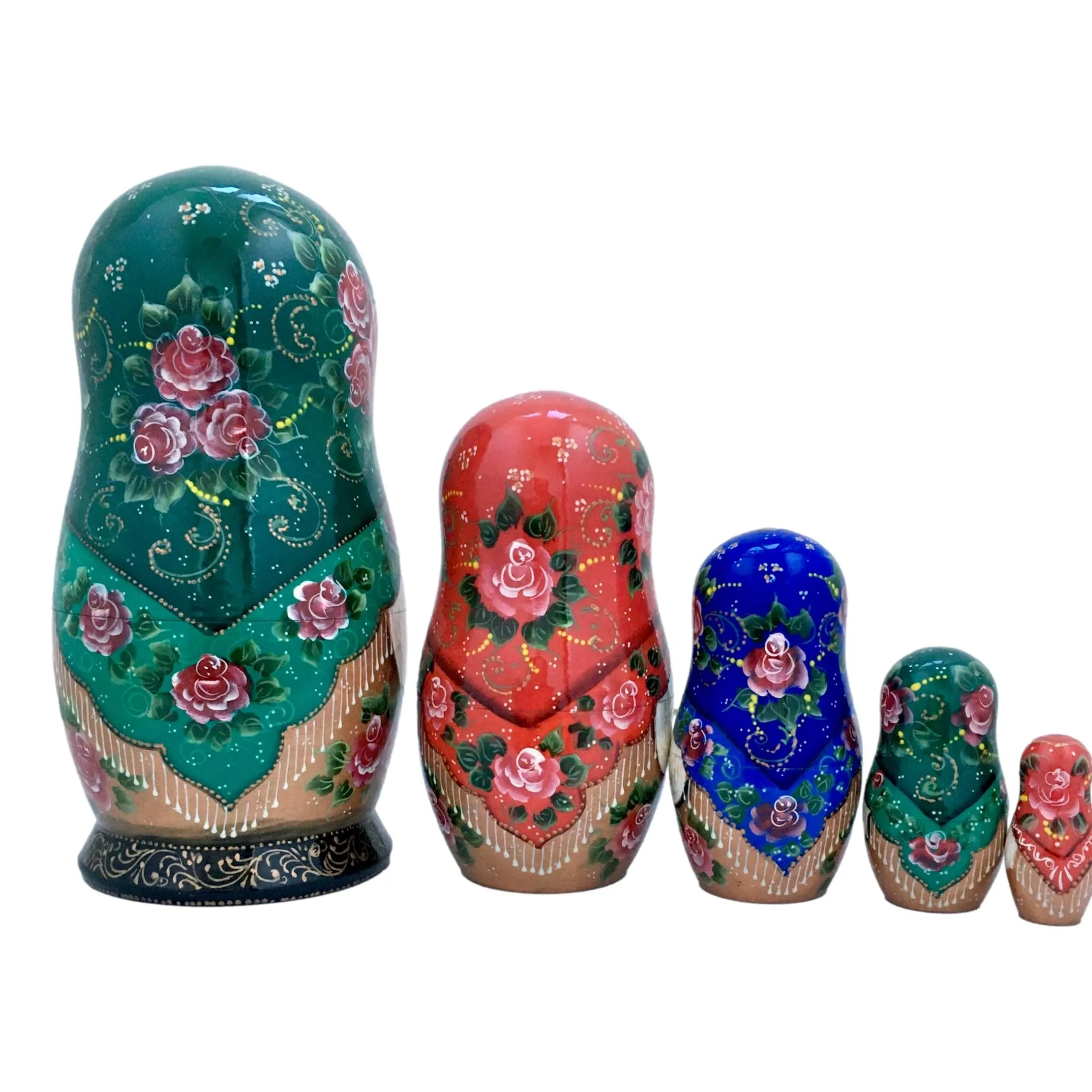 Traditional Nesting Dolls Zhostovo Style