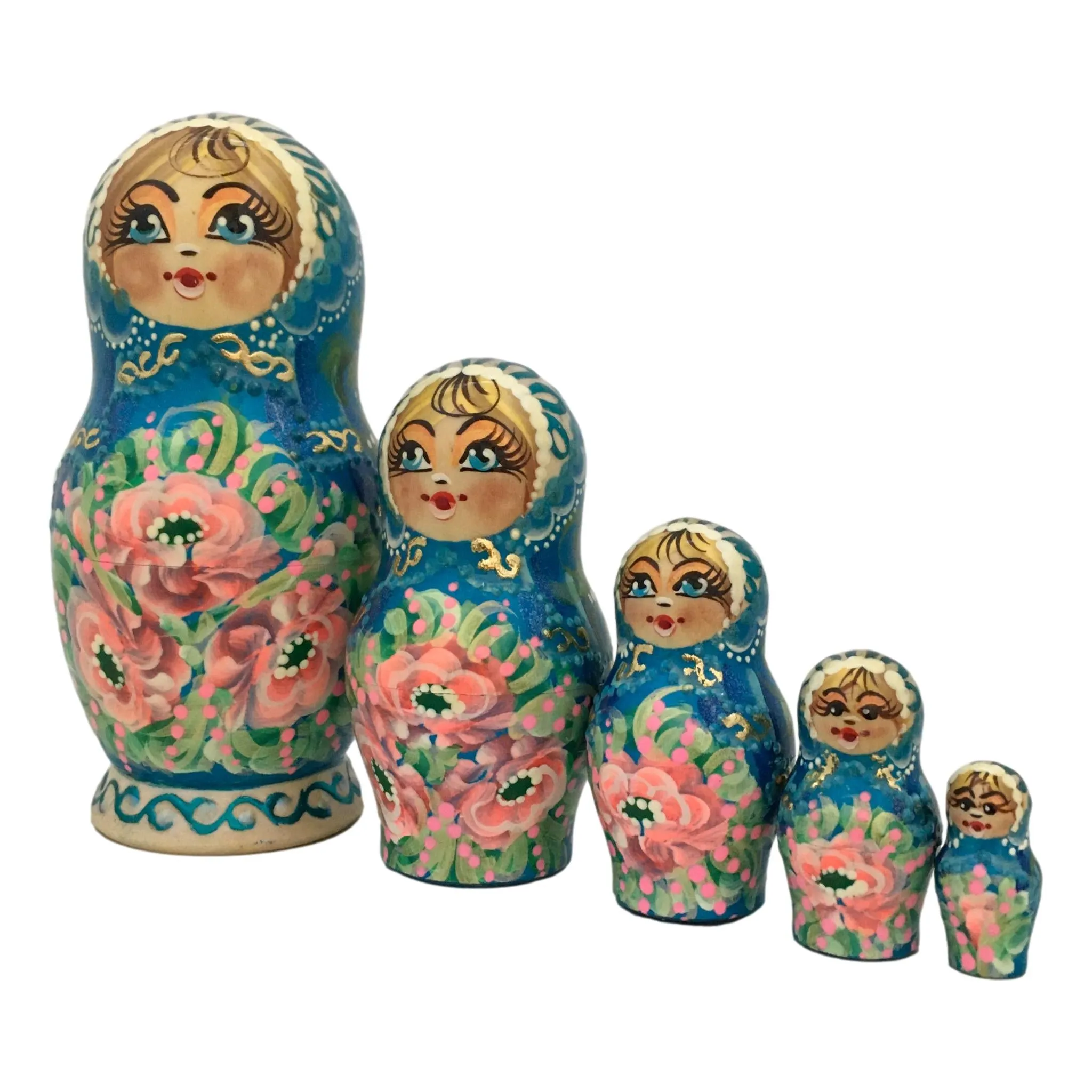 Traditional Russian Dolls Blue Pink