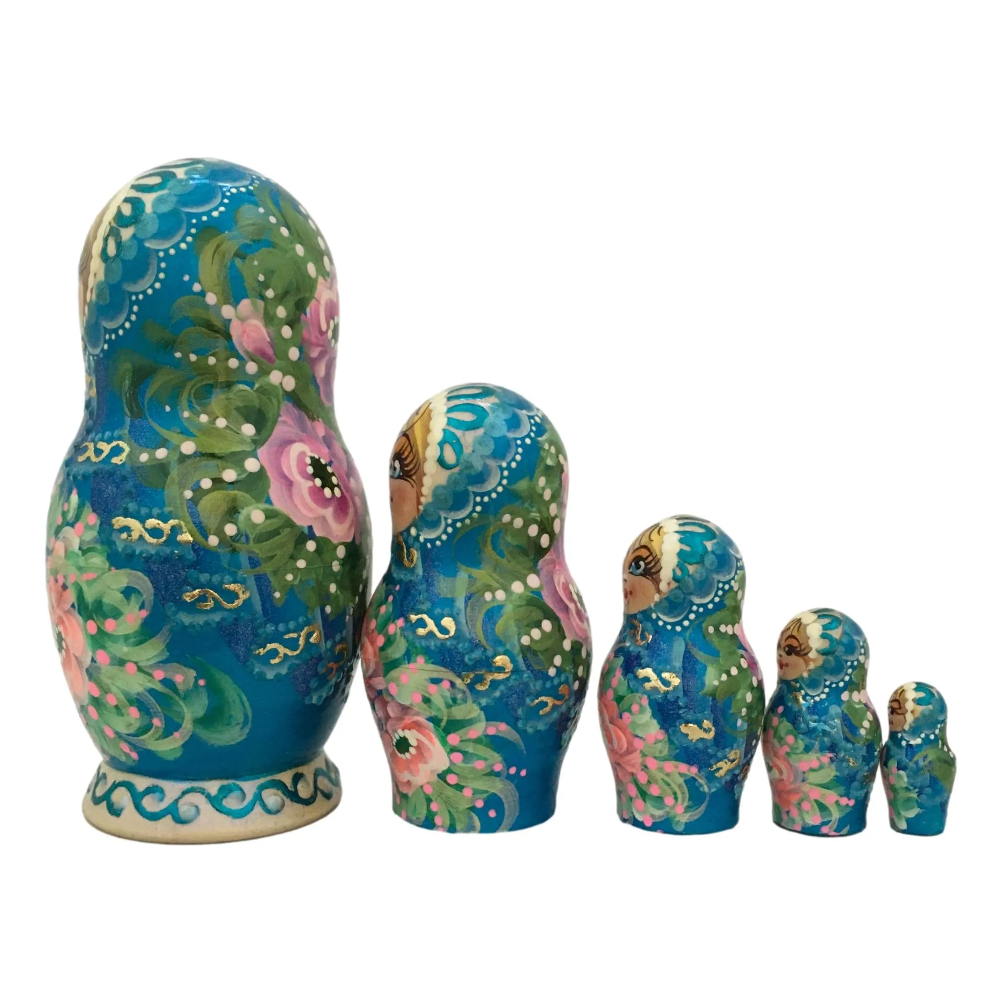 Traditional Russian Dolls Blue Pink