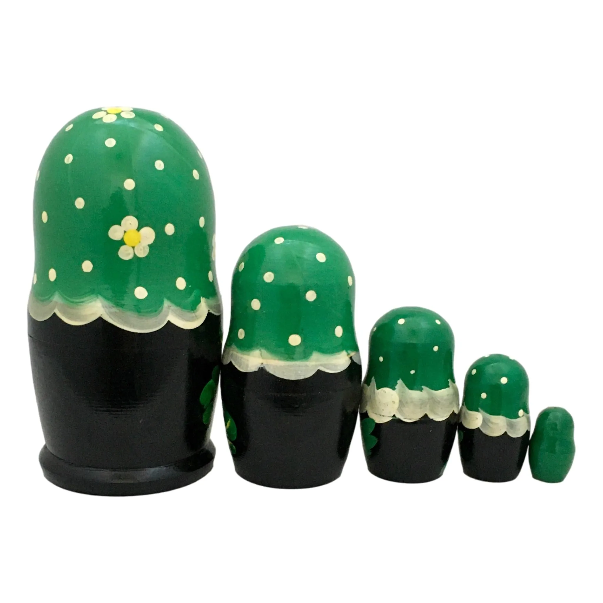Traditional Russian Dolls in Green 5 Piece
