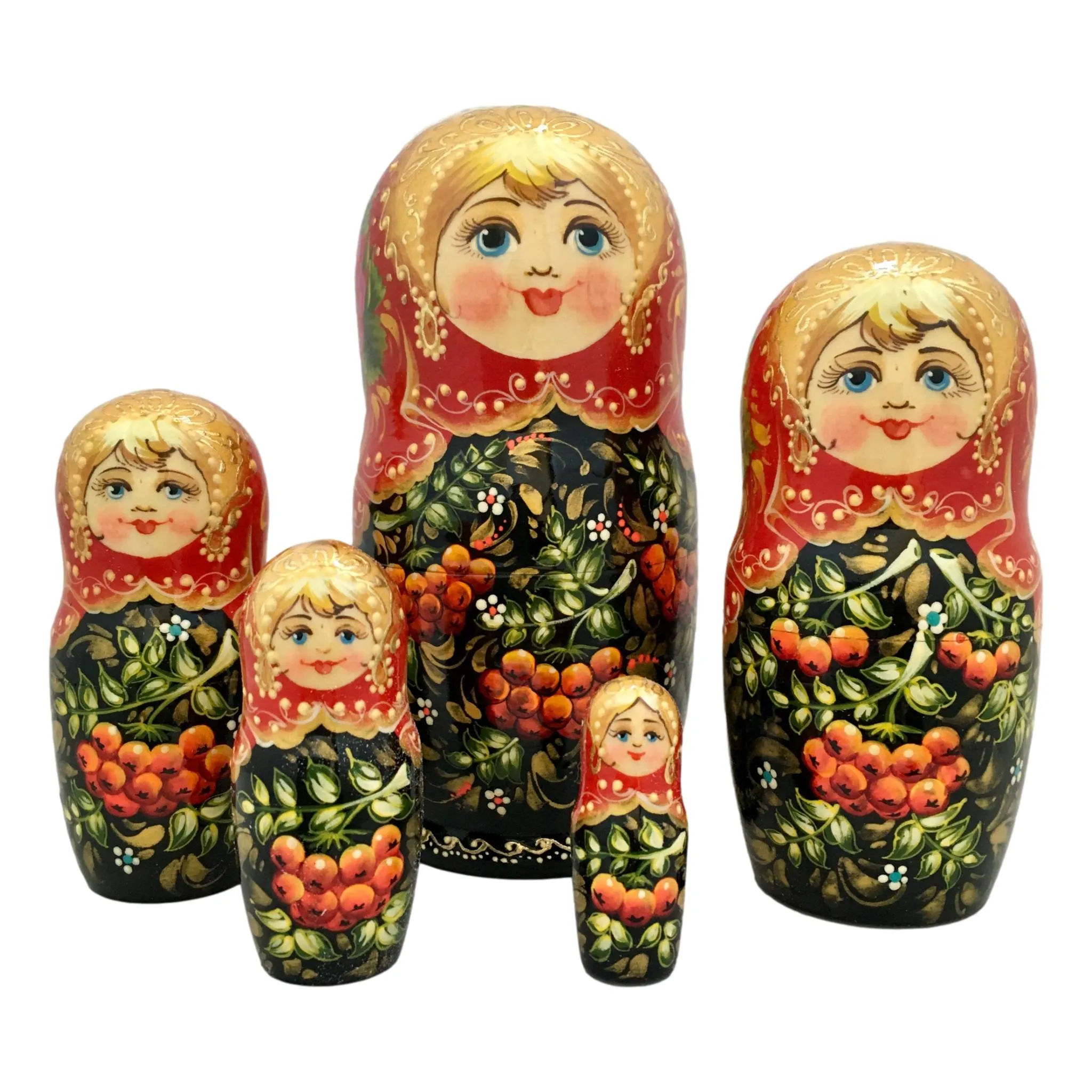 Traditional Russian Matryoshka Red Ash Berries