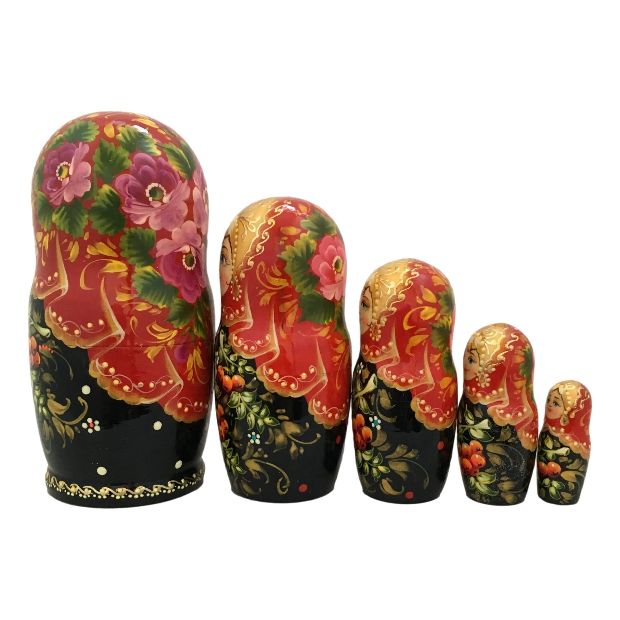Traditional Russian Matryoshka Red Ash Berries