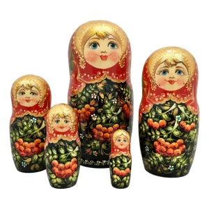 Traditional Russian Matryoshka Red Ash Berries