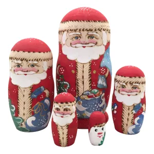 Traditional Russian Santa Matryoshka Set