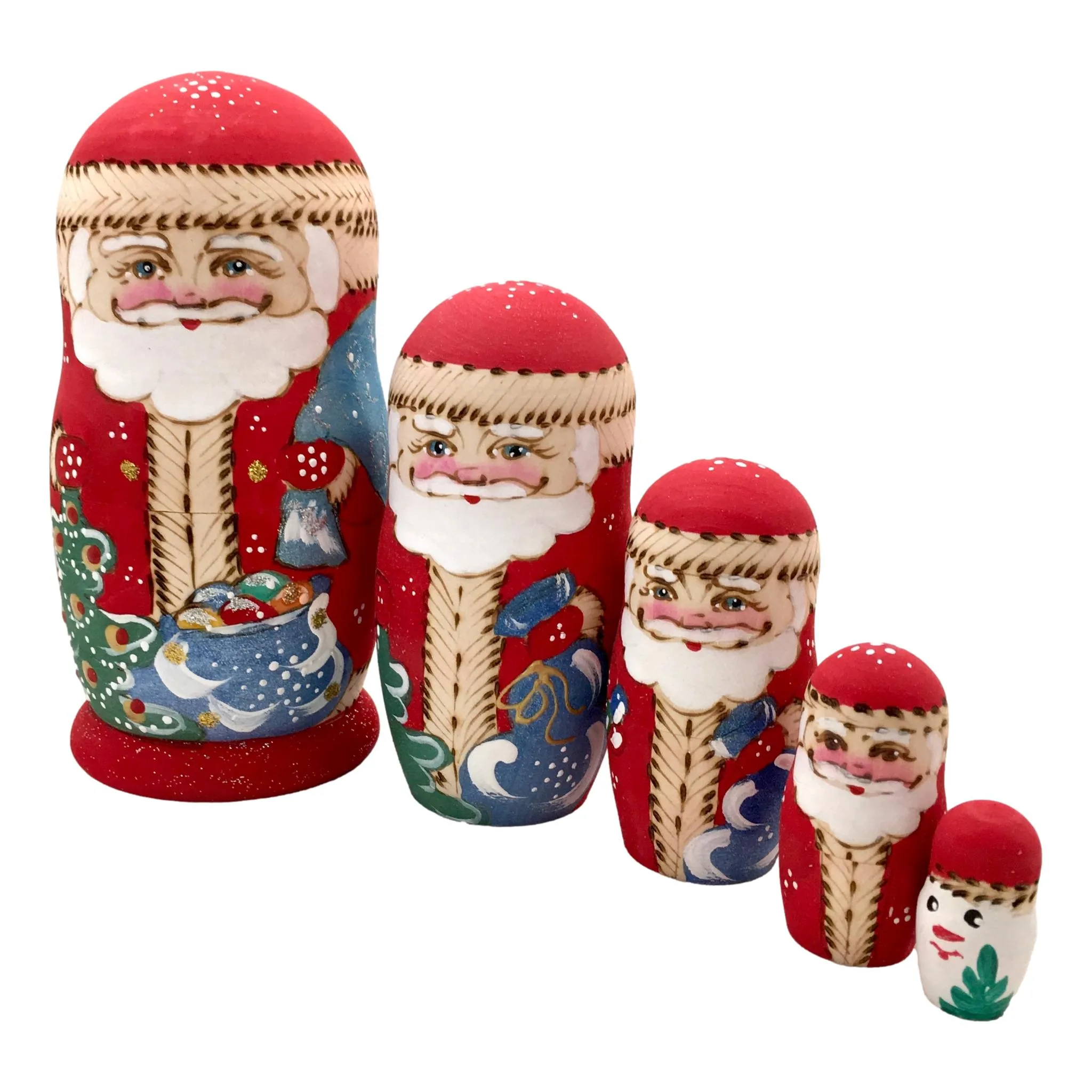 Traditional Russian Santa Matryoshka Set