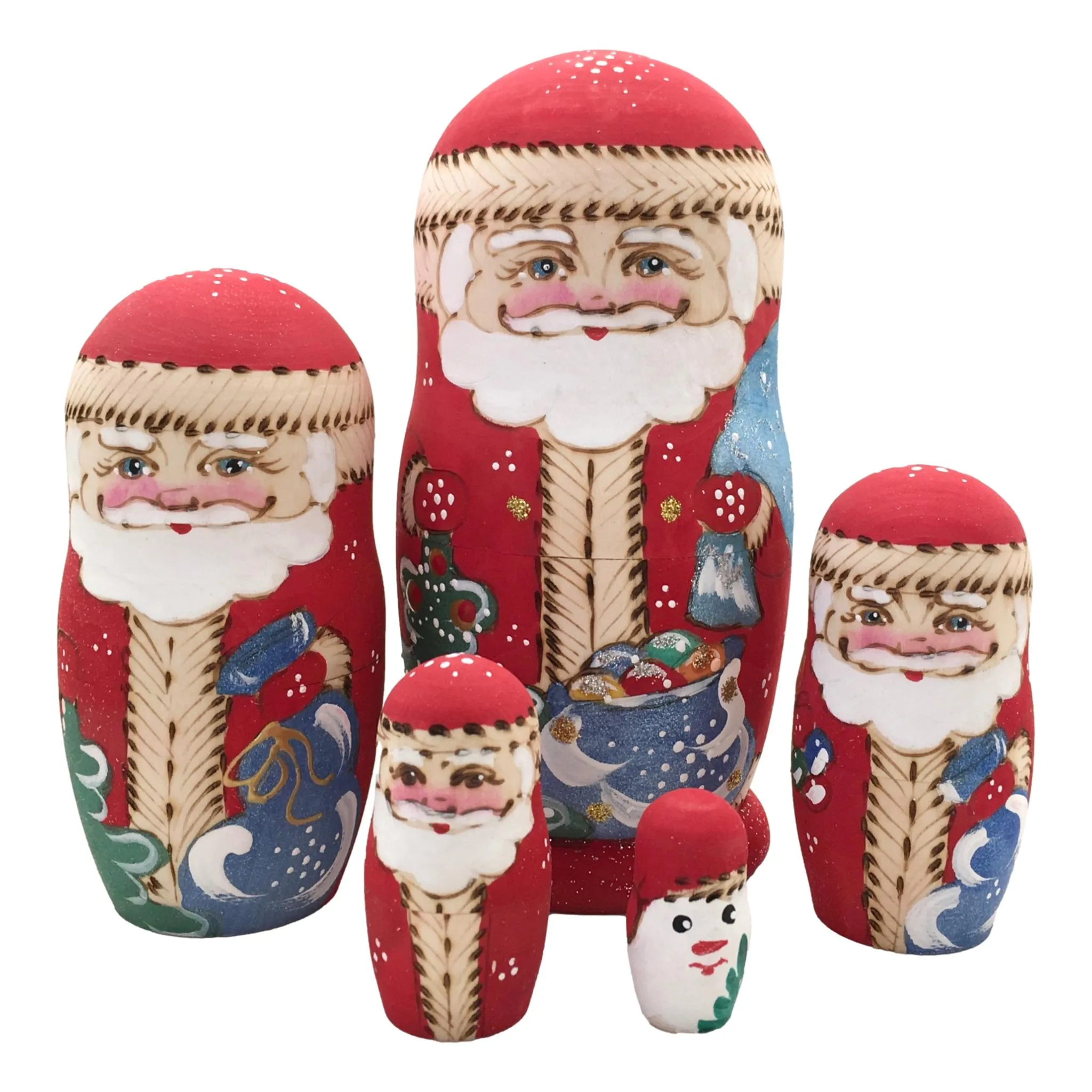 Traditional Russian Santa Matryoshka Set