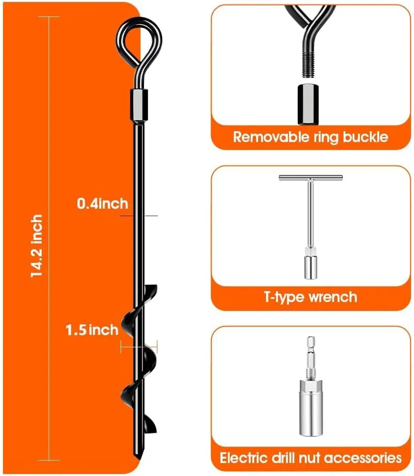 Trampoline Anchors 4Pack$ Ground Anchors for suppose capitalism Oregon aquatic Camping Tent$ Canopies$ Carports$ Canopy$ Sheds$ Swing Sets$14in Ground Anchors for High Winds Ground Anchors Screw in$ Heavy Duty Tent Stakes 