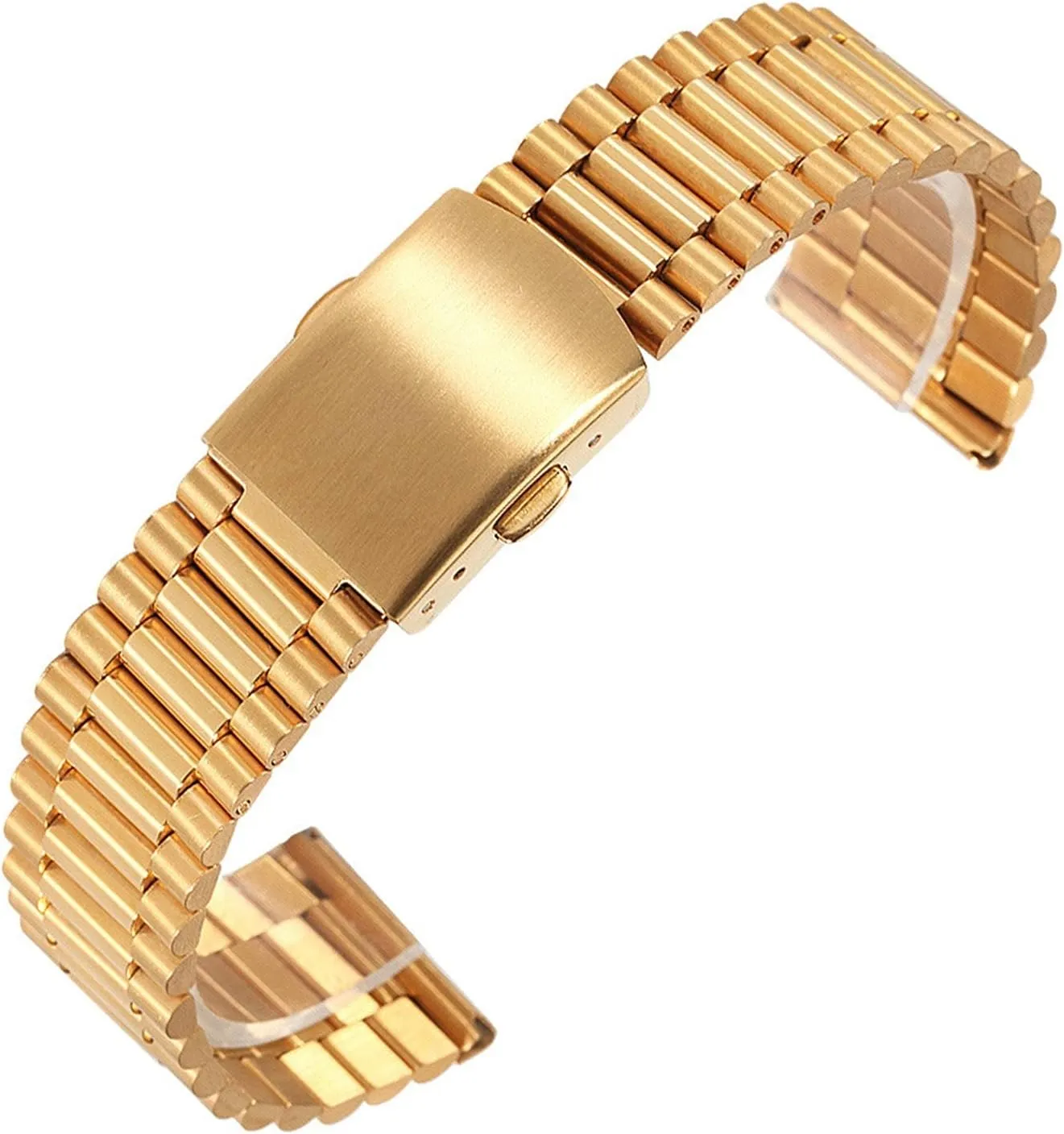 transitional artificially Strap With 22mm 20mm Stainless Steel Folding Buckle Watch Strap Solid Curved End Quick Closer Suitable For Metal 