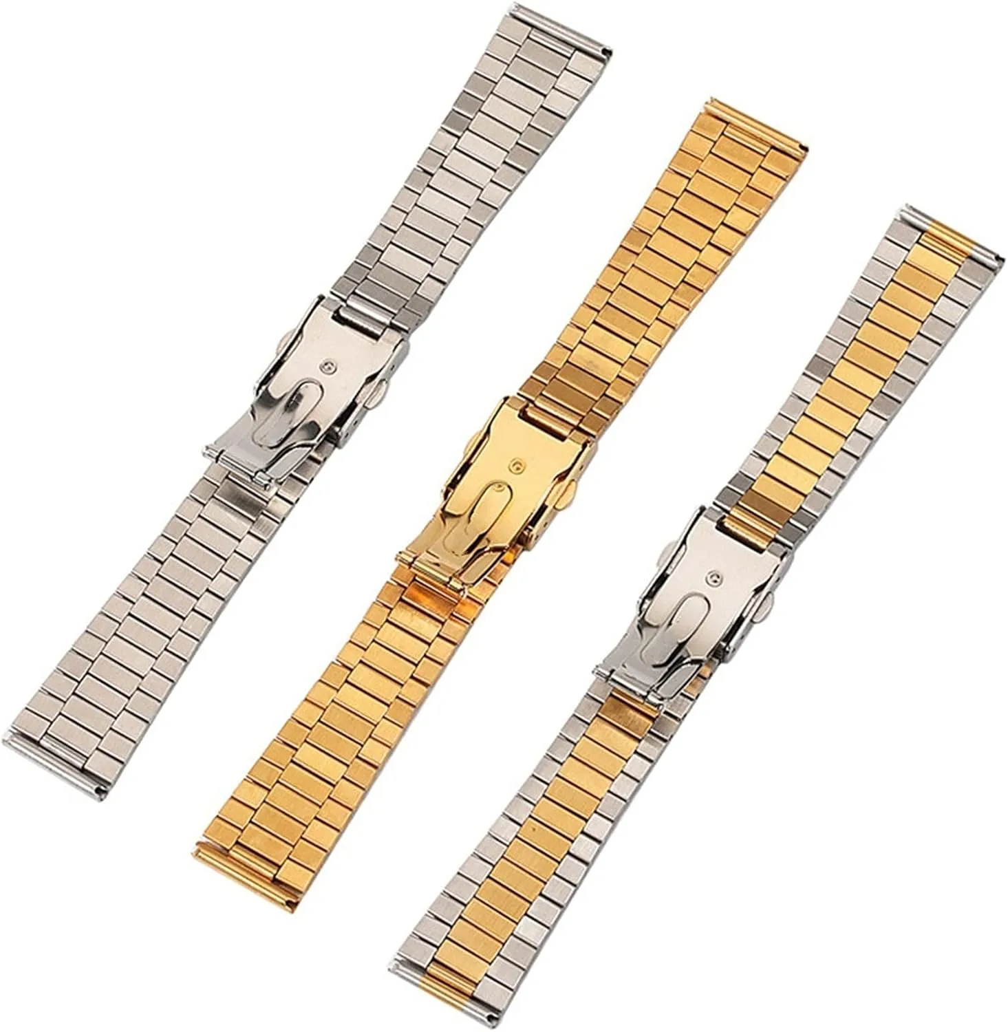 transitional artificially Strap With 22mm 20mm Stainless Steel Folding Buckle Watch Strap Solid Curved End Quick Closer Suitable For Metal 