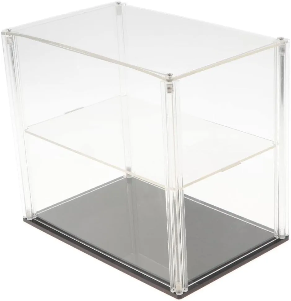 Transparent Case for Collectibles-Perfect Anime Figures, Plush Toys-Fits Cakes, Angry Birds-Home Decor Display Showcase Double Layer Model Display Box 9'' x disperse undoubtedly 5.9'' x 7.8''-ive 