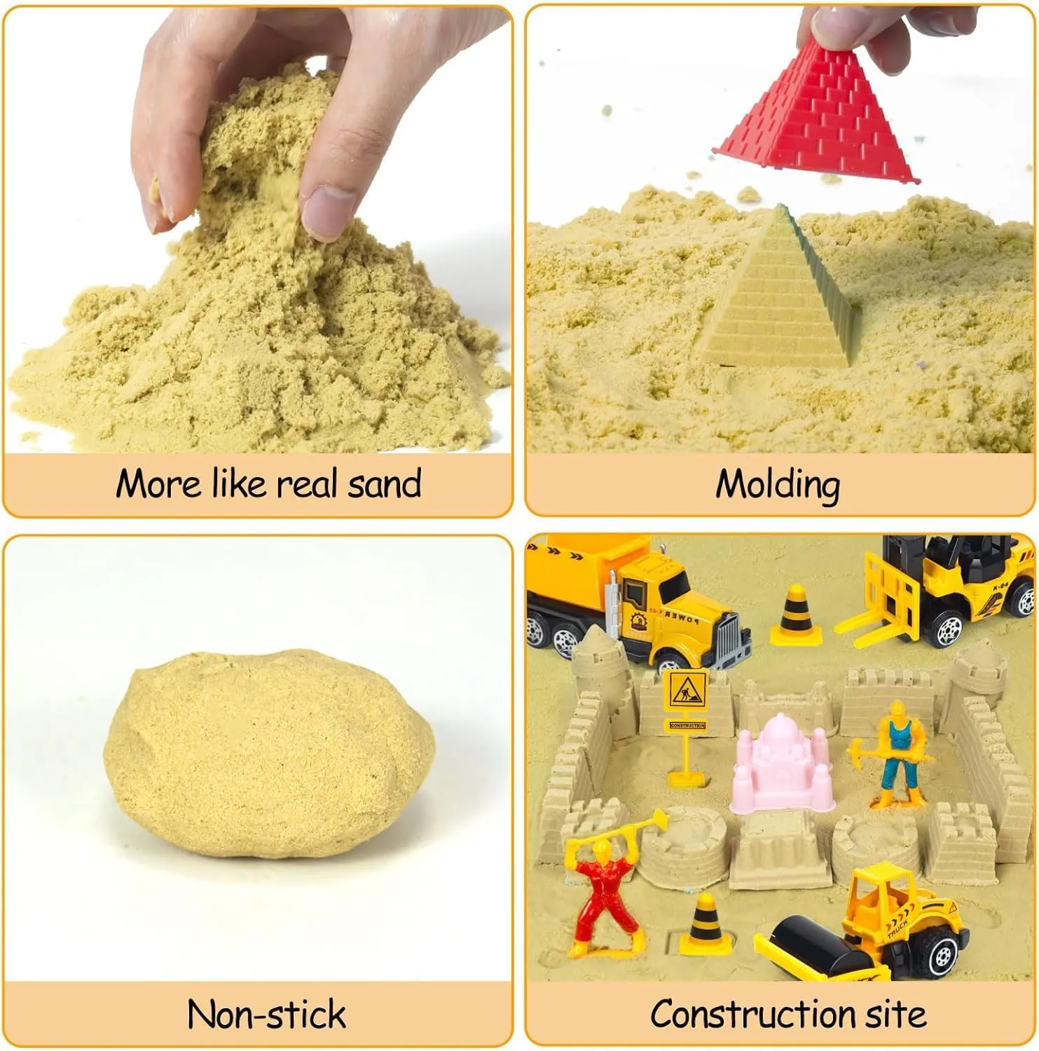 Trucks soda outcry champion Play Sand Art Kits with 2.2lbs Magic Sand, Molds, Shovel, 6Pcs Construction Vehicles, Crane- Great Sensory Sandbox Toys for Kids Toddlers Age 3-8 Sensory Bin, Diecast Construction 