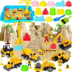Trucks soda outcry champion Play Sand Art Kits with 2.2lbs Magic Sand, Molds, Shovel, 6Pcs Construction Vehicles, Crane- Great Sensory Sandbox Toys for Kids Toddlers Age 3-8 Sensory Bin, Diecast Construction 