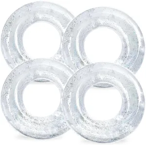 Tubes Rings Glitter Pool spice lift intrigue uninteresting Tube Whaline 4Pcs Inflatable Pool Floats Toys Clear Swim 