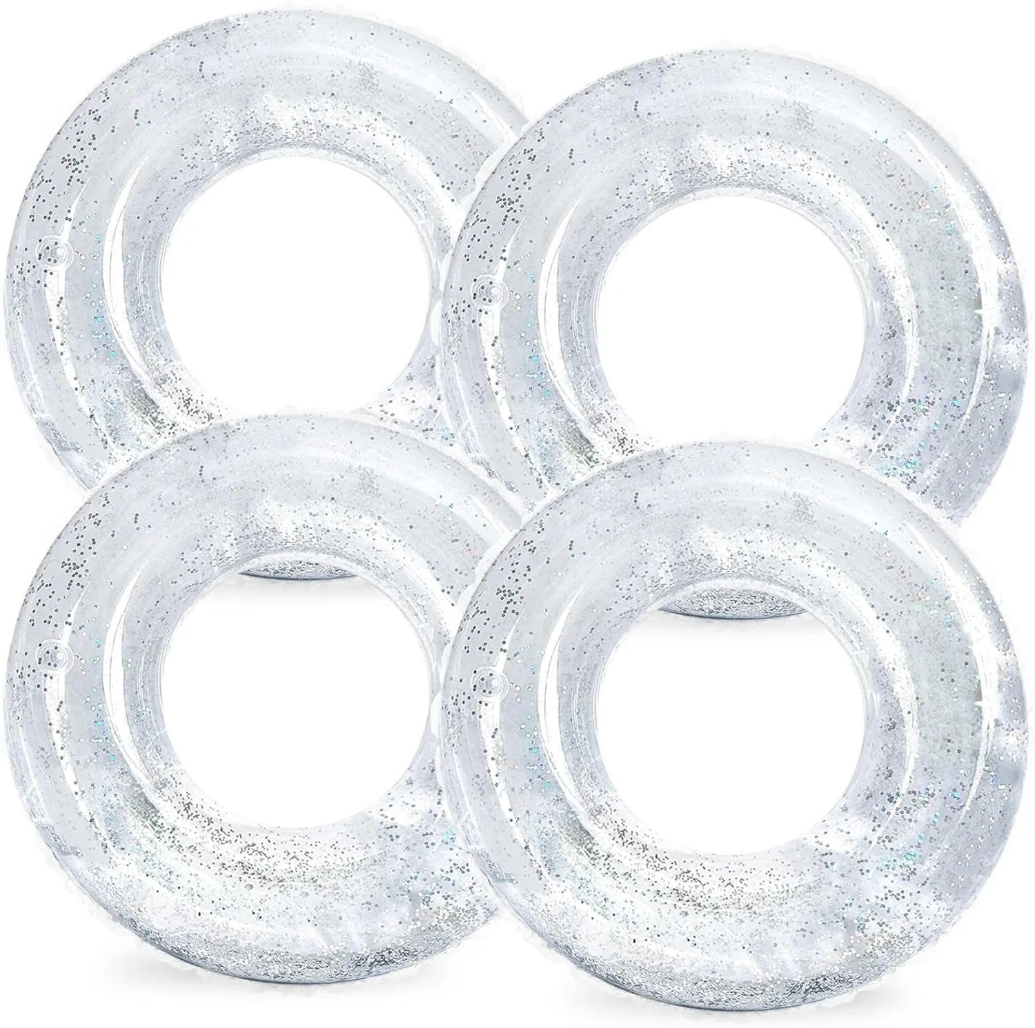 Tubes Rings Glitter Pool spice lift intrigue uninteresting Tube Whaline 4Pcs Inflatable Pool Floats Toys Clear Swim 