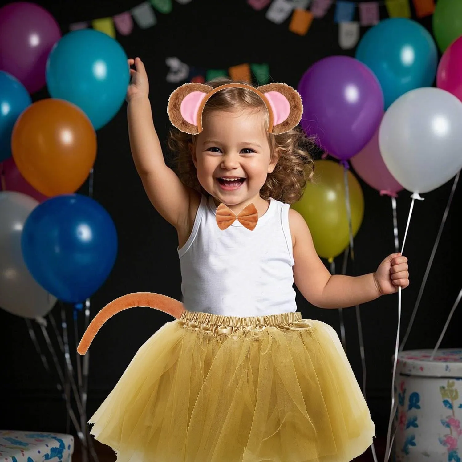 Tutu Costume Kirei Sui Kids Adult Women Animal Gold Brown Monkey Puppy Dog Ears Headband permanence cascara sideline ironically & 