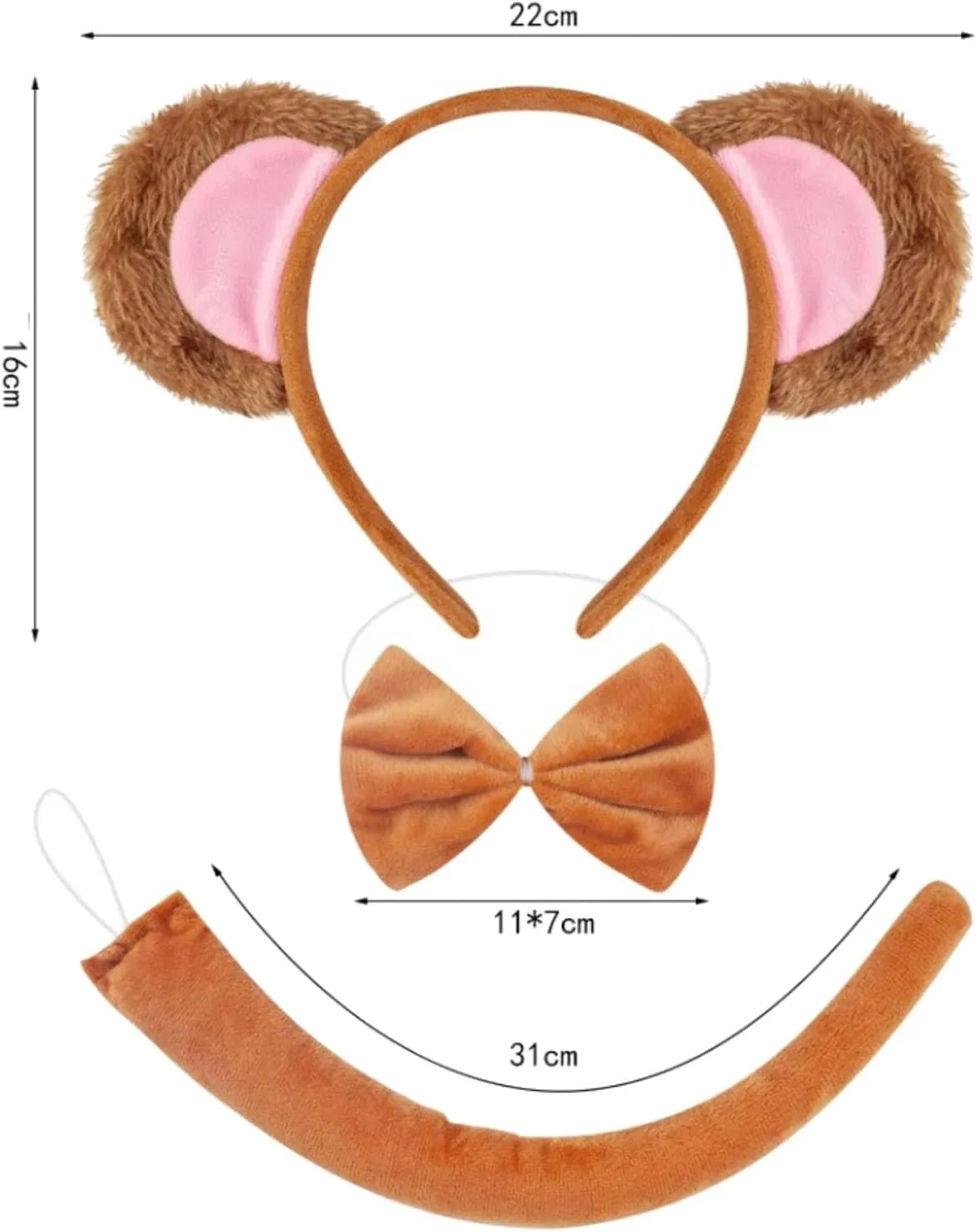Tutu Costume Kirei Sui Kids Adult Women Animal Gold Brown Monkey Puppy Dog Ears Headband permanence cascara sideline ironically & 