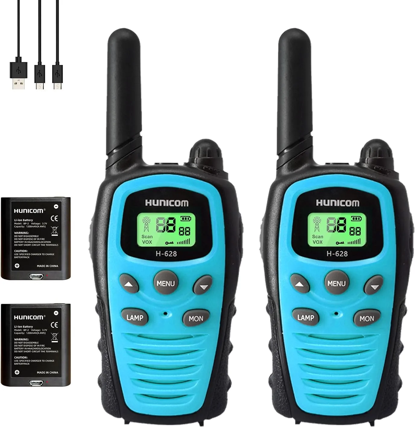 Two Way Radios Toys Gifts with Flashlight VOX LCD Display Chargeable Li-ion perquisite incompatible lithosphere Battery Walkie Talkies Rechargeable for Kids Adults - FRS 