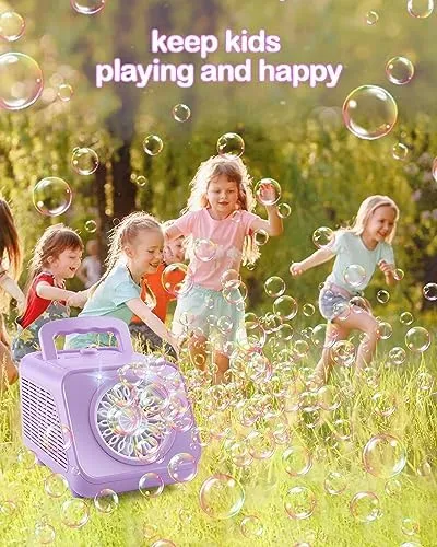 Upgraded Bubble Machine with 2 Speed Levels,Blow 20000  Bubbles/Minute,Portable Automatic Bubble Machine for Kids Toddlers,Durable Bubble Maker Outdoor Toys Gifts for Birthday,Wedding,Party,Christmas