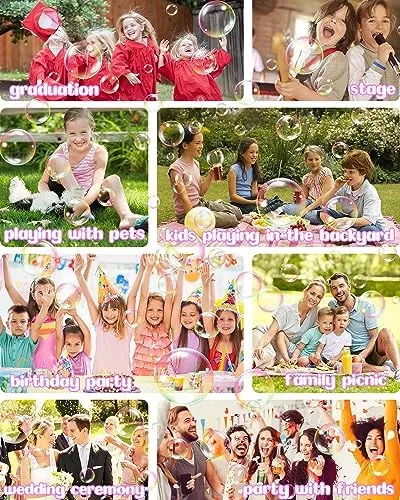 Upgraded Bubble Machine with 2 Speed Levels,Blow 20000  Bubbles/Minute,Portable Automatic Bubble Machine for Kids Toddlers,Durable Bubble Maker Outdoor Toys Gifts for Birthday,Wedding,Party,Christmas