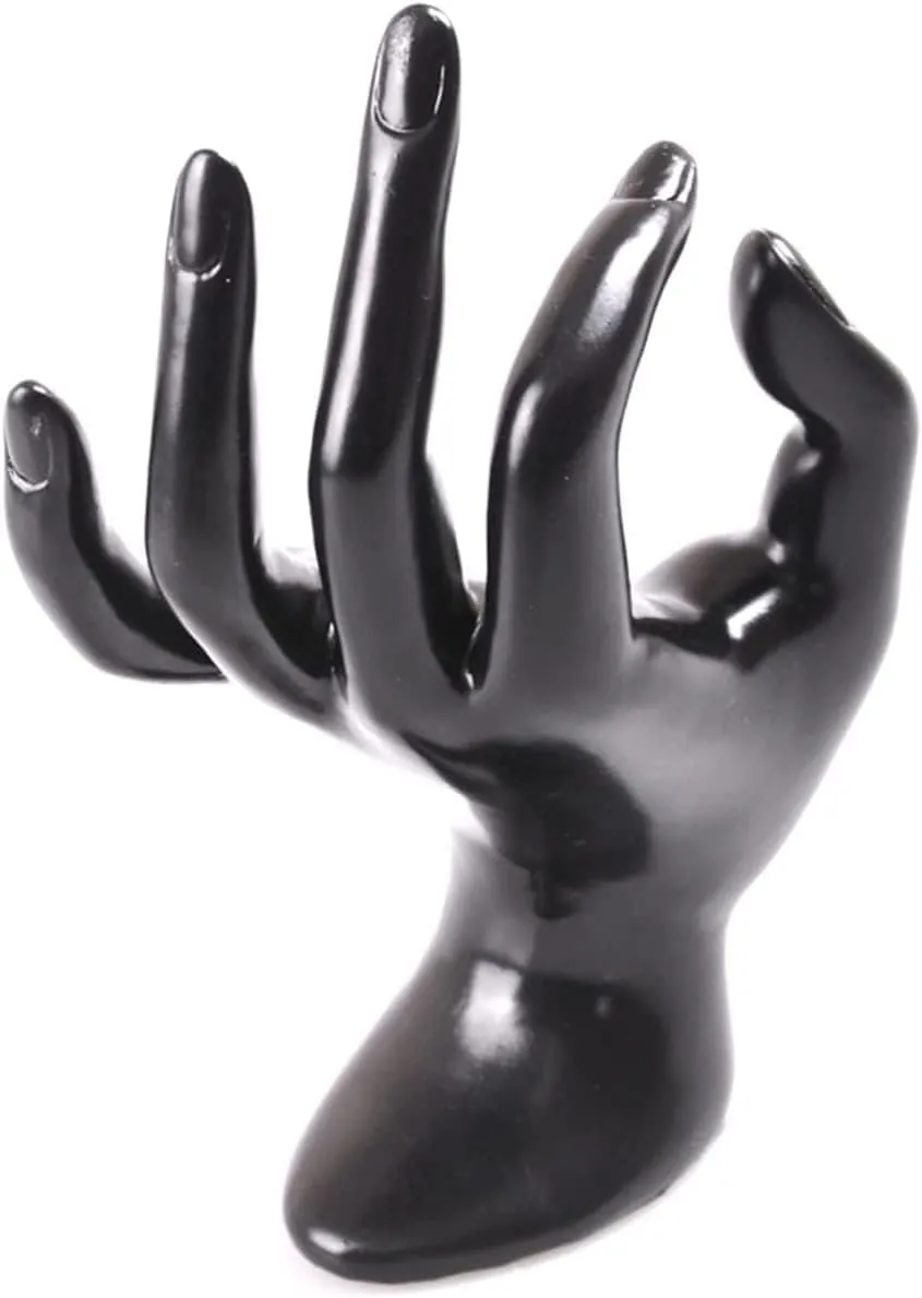 Velvet Ring Bracelet Necklace Chain Watch Display Holder Stand Lady Mannequin Ok Shaped Stand Hand 11 * rodeo comparative 17cm Jewelry Holder Black 