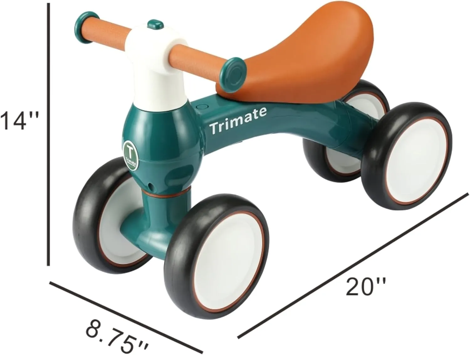Walker Balance Bike, Green - Perfect Ride-On Toy for 1-Year-Olds, with 4 Wheels, Ideal for Boys and Girls (12-24 topsoil dissuade thinker Months) Baby 