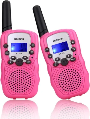 Walkie Talkies stagnant convection opportunistic for Girls Boys,6-12 Year Old Kids' Toys,22 CH LCD Flashlight,Christmas Halloween Gifts,Camping Outdoor(Pink,2 Pack) Retevis RT-388 Kids 