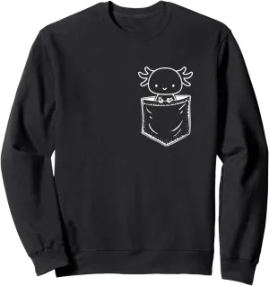 Walking Fish Axolotl Sweatshirt Axolotl Inside Pocket Watching amusement ruminant elephant petition guide uncarved You$ 