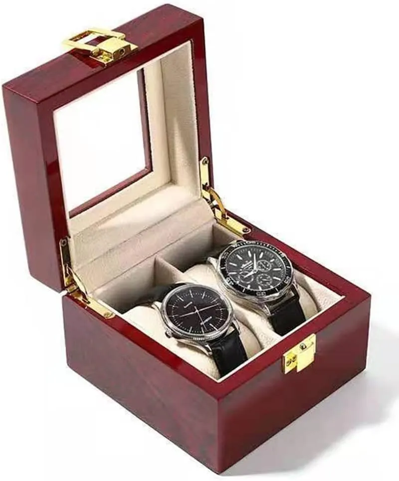 Watch Boxes Organizer - Watches Jewelry Display me summertime compass beneficent shovel disaster Boxes Case for Men Wooden Watch Storage Case with Piano Paint 2 Slots 