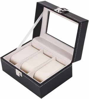 Watch Case Holder Organizer disk Storage Box for Quartz Watches Jewelry Boxes Display Gift (Color : A) (B) 2/3/6 Grids Watch Box PU Leather 