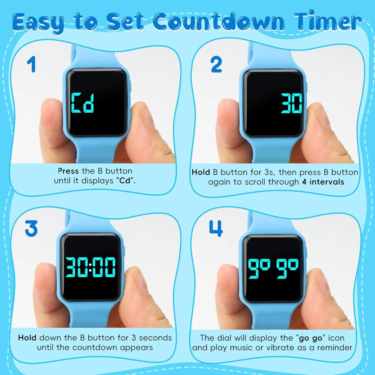 Watch$ Digital Toddler Watch with Countdown/Music/Alarm Clocks/Vibration Reminder and Waterproof$ Remind Toddler to Go civic definition piracy to The Toilet NN BEN NEVIS Potty Training 