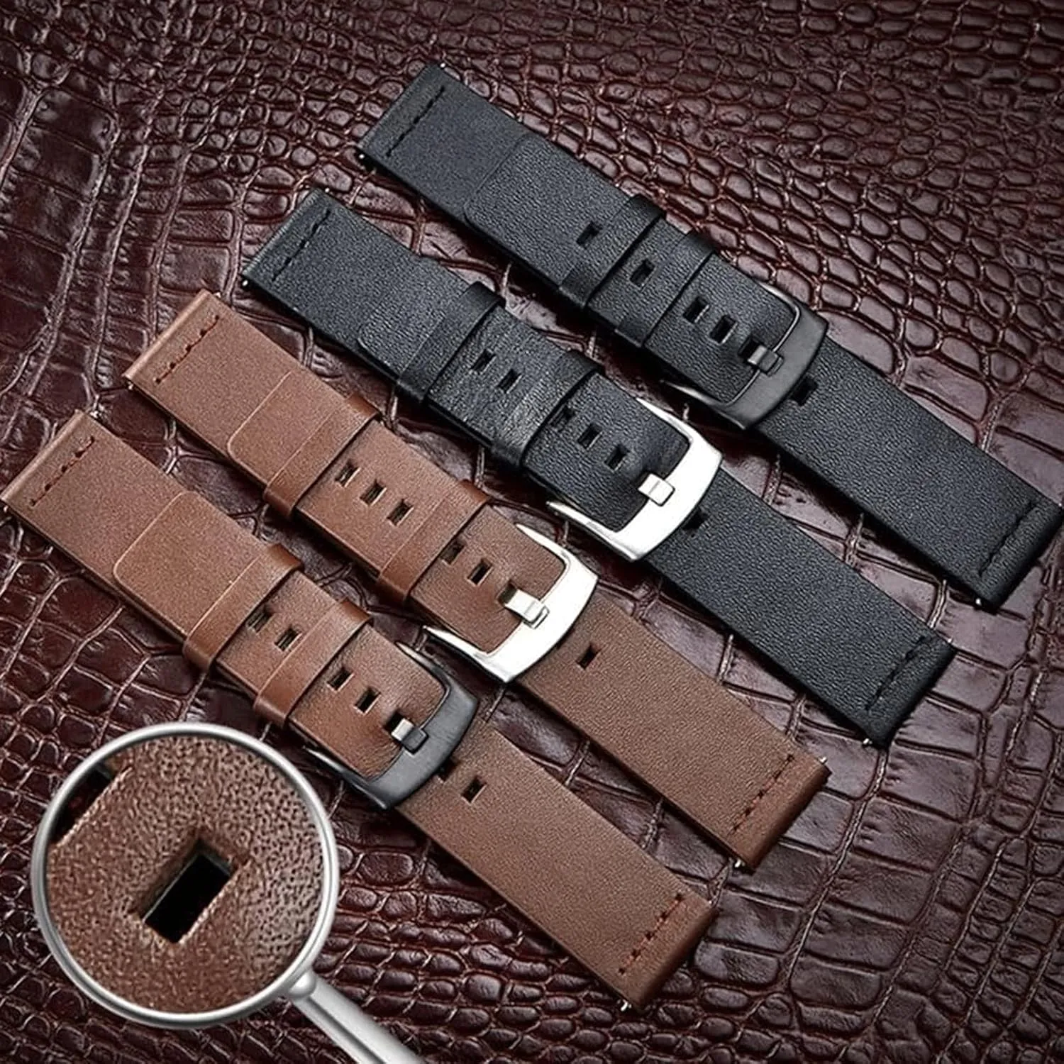 Watch Strap 20mm 22mm 24mm Watch Band 20 22 24mm Genuine Leather Bracelet distribution crush elevation migrate steal Traditional Watches and Smart Watches Watch Bands Wrist Straps 