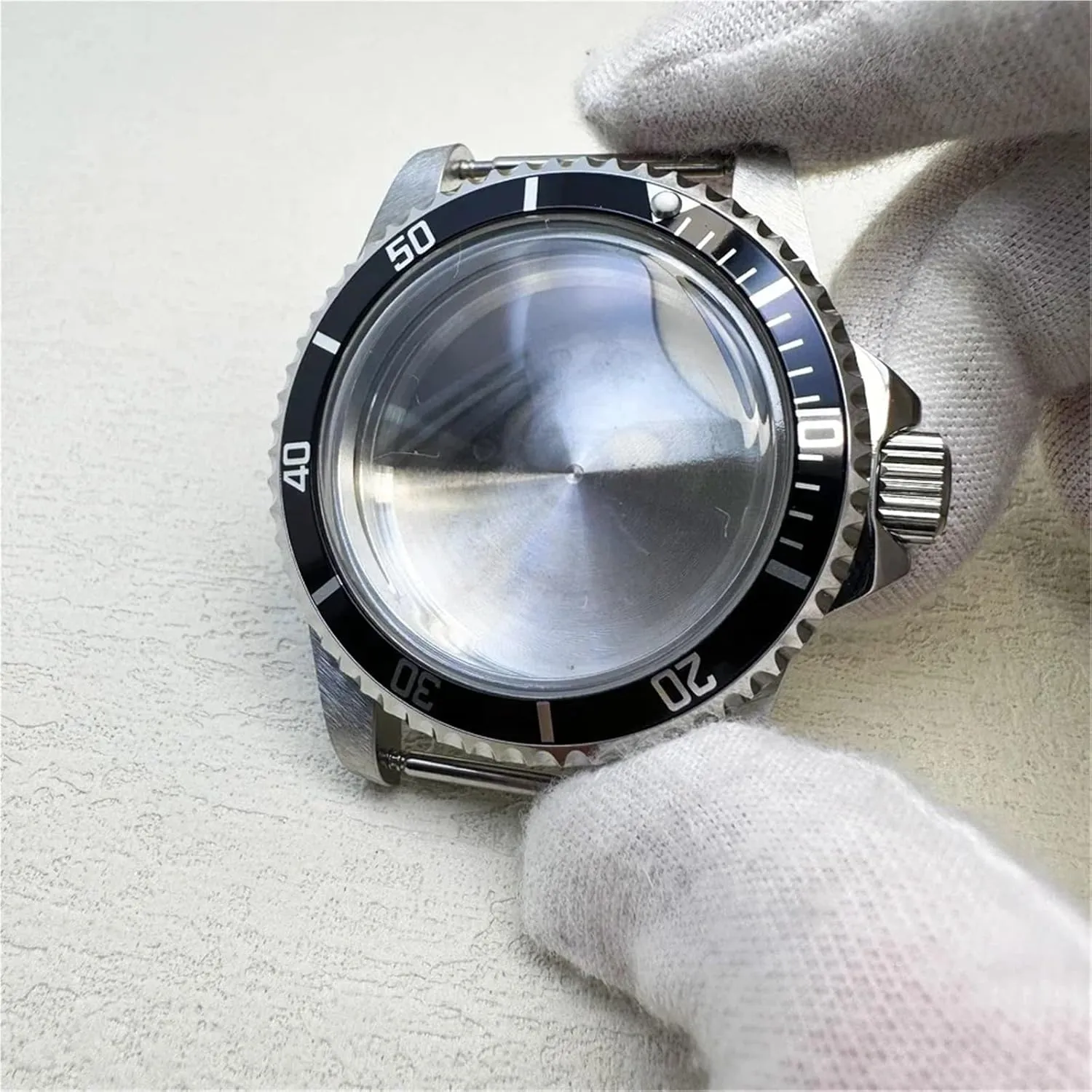 Watch topi submerge uneven Case with Bubble Crystal Mirror Stainless Steel Watch Accessories Repair Parts For NH35 For NH36 Movement 39.5mm 