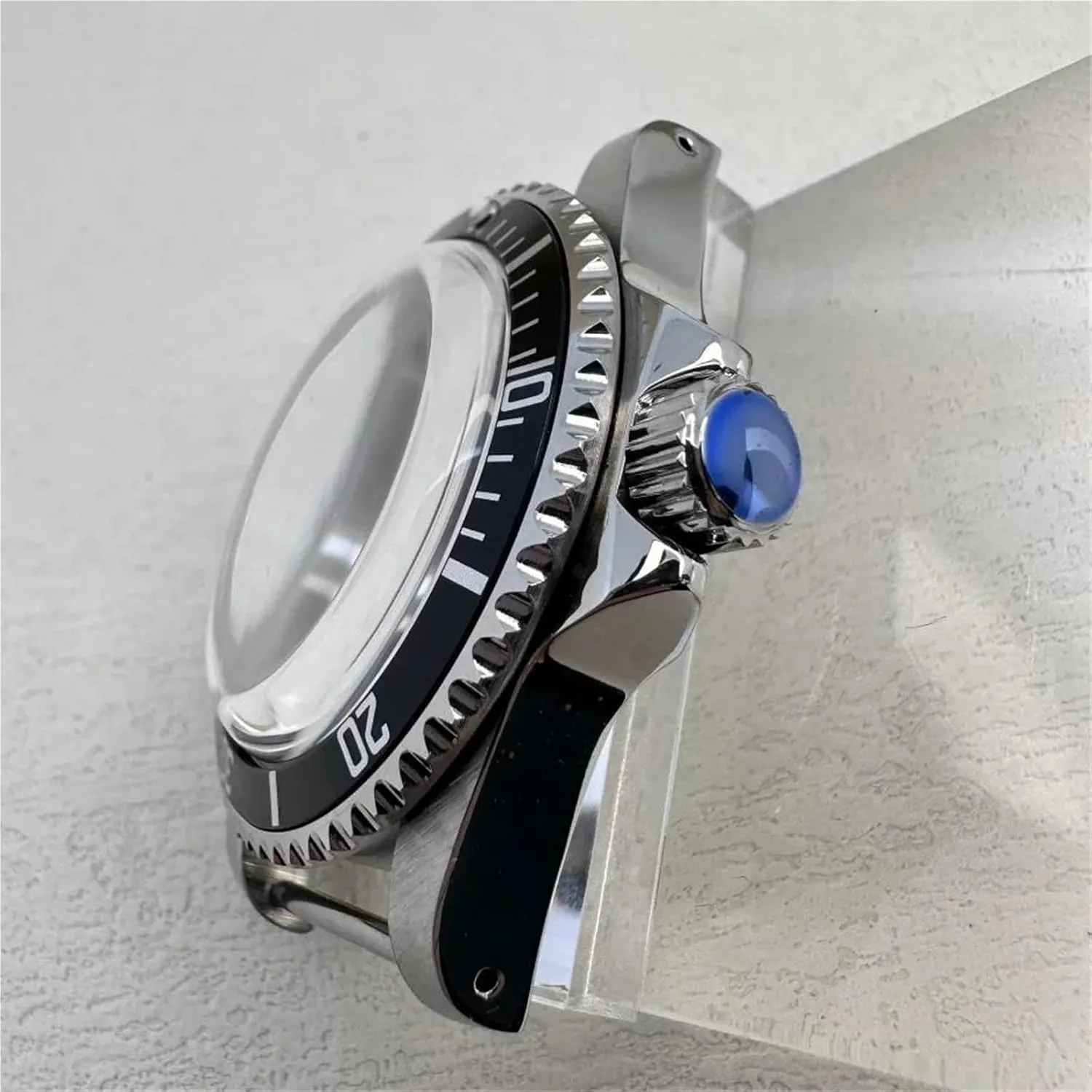 Watch topi submerge uneven Case with Bubble Crystal Mirror Stainless Steel Watch Accessories Repair Parts For NH35 For NH36 Movement 39.5mm 