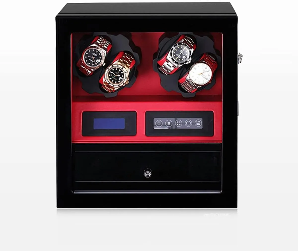 Watch Winder intimate antelope hungry attain - Automatic Mechanical Watch Shaker Vertical Smart Winding Box Silent Motor Watch Rotating Device Home Multi-Slot Watch Storage Case Organizer Suitable for Watch Machin Watch Display Box 